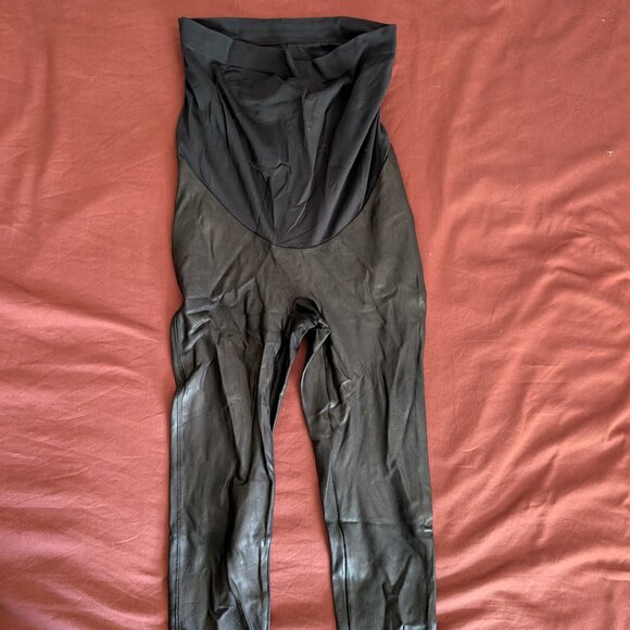 Spanx Maternity Faux Leather Leggings - Picture 1 of 2